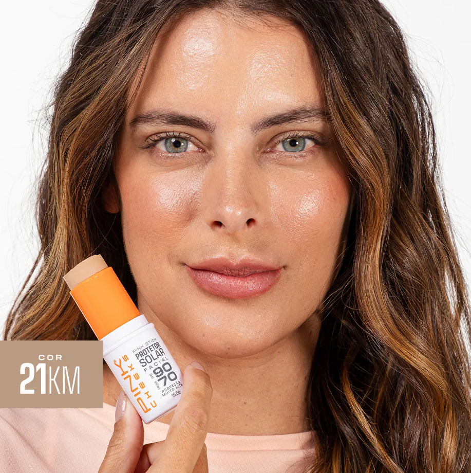Protetor Solar Facial Pink Cheeks Pink Stick FPS90 / FPUVA70 - Edição Limitada MDR
