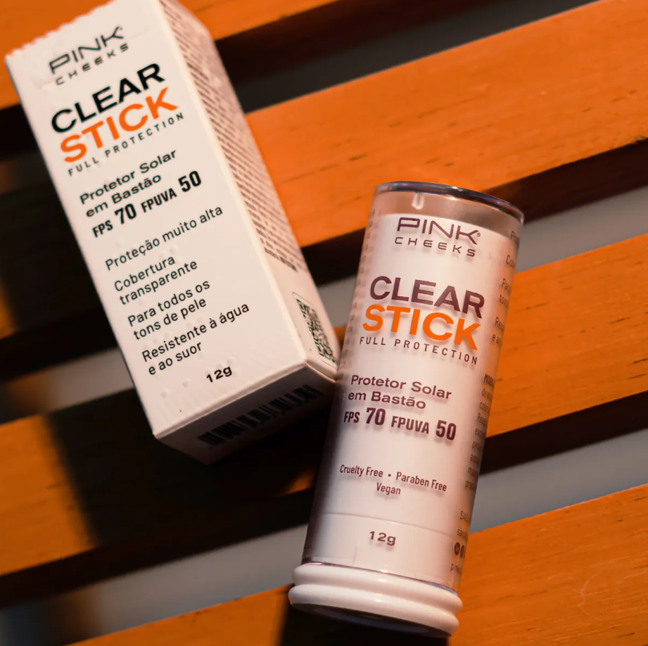 Protetor Solar Facial Pink Cheeks Clear Stick FPS70 / FPUVA50