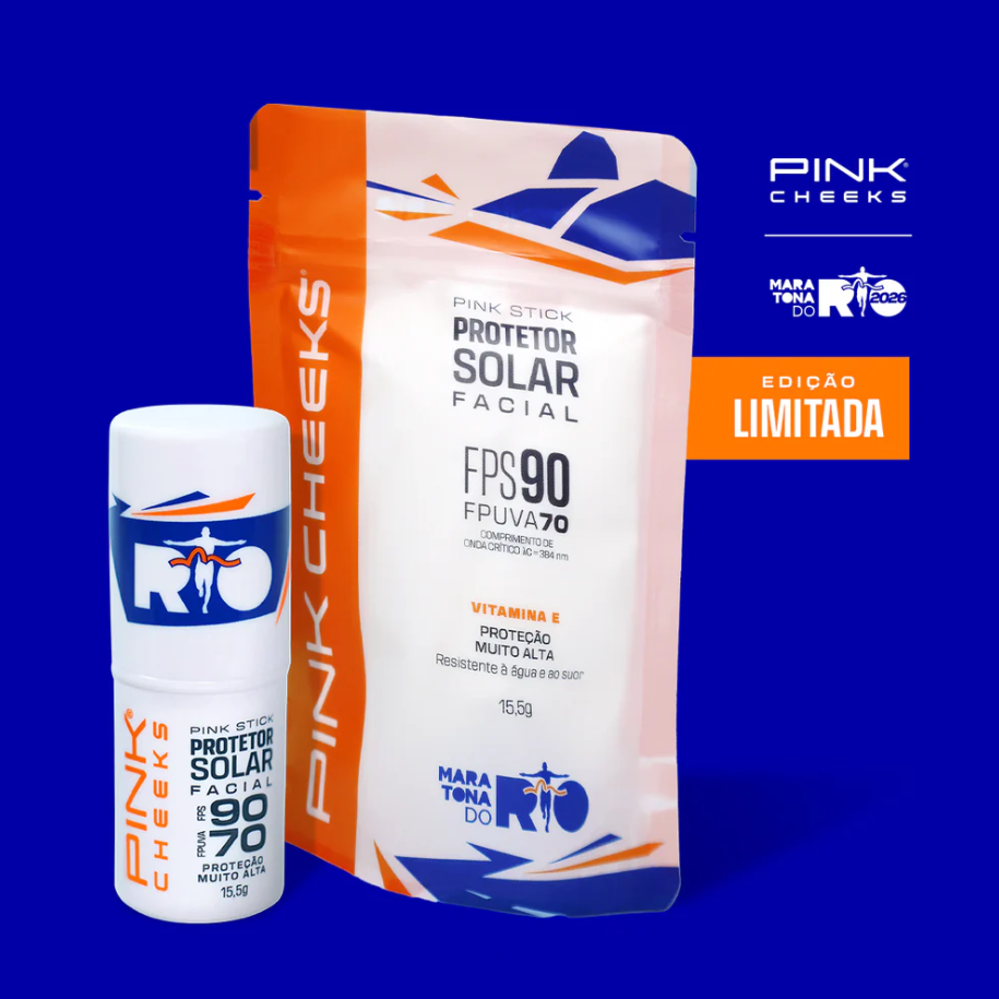Protetor Solar Facial Pink Cheeks Pink Stick FPS90 / FPUVA70 - Edição Limitada MDR