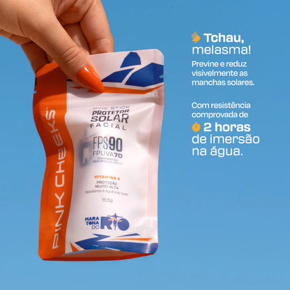 Protetor Solar Facial Pink Cheeks Pink Stick FPS90 / FPUVA70 - Edição Limitada MDR